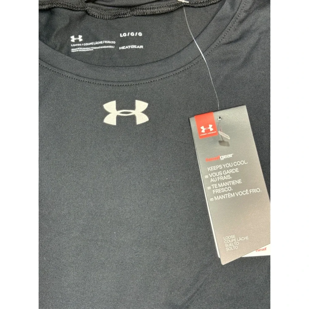 Under Armour HeatGear Womens Large Black Short Sleeve Loose Fit Athletic T-Shirt - Picture 3 of 3